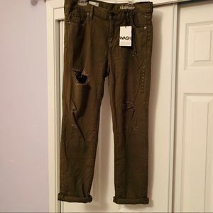 GAP 1969 Girlfriend Mid-rise Distressed Jeans